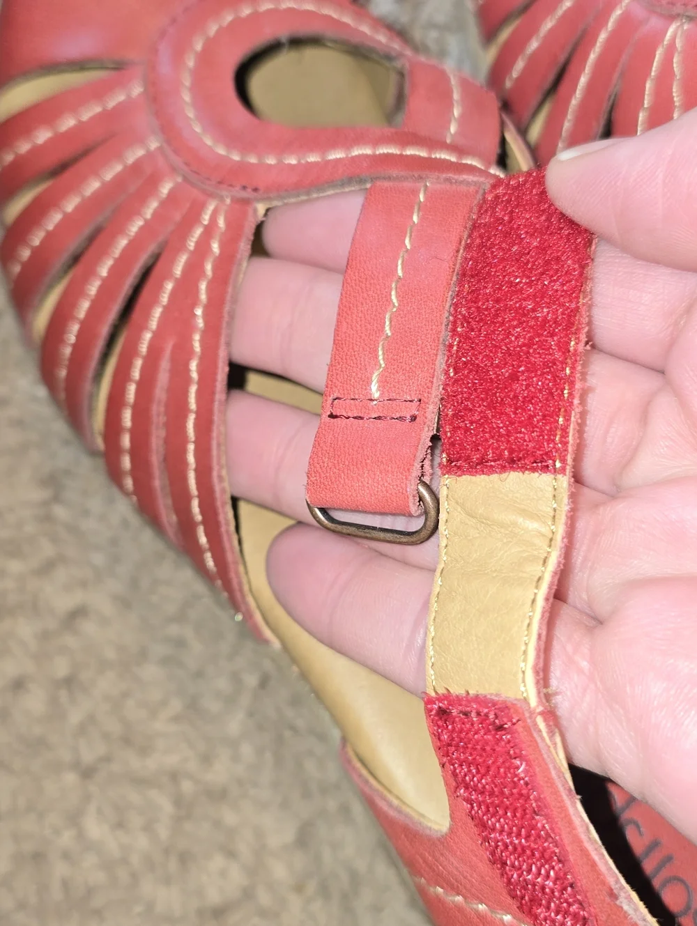 Softspots Sally Pillowtop Technology Cardinal Red Leather Women's Shoes 7.5M - Picture 5 of 8